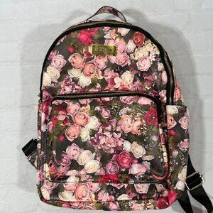 The Prom Shop Clarisse Rose Flowers Printed Backpack Bag Purse, Pink & Gold